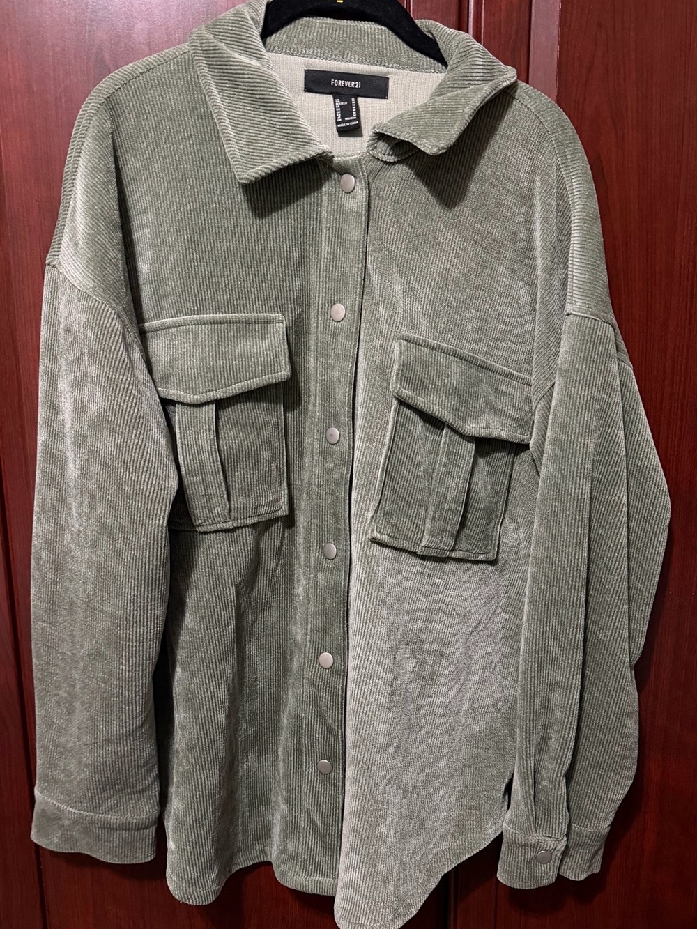 Forever 21 Sage Green Corduroy Jacket